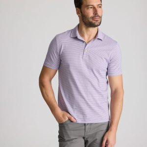 Striped Jersey Performance Polo